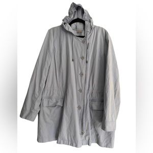 J Jill- Hooded Utility Jacket- Full Zip/Button Up- Pockets-(Easter Blue) Size XL